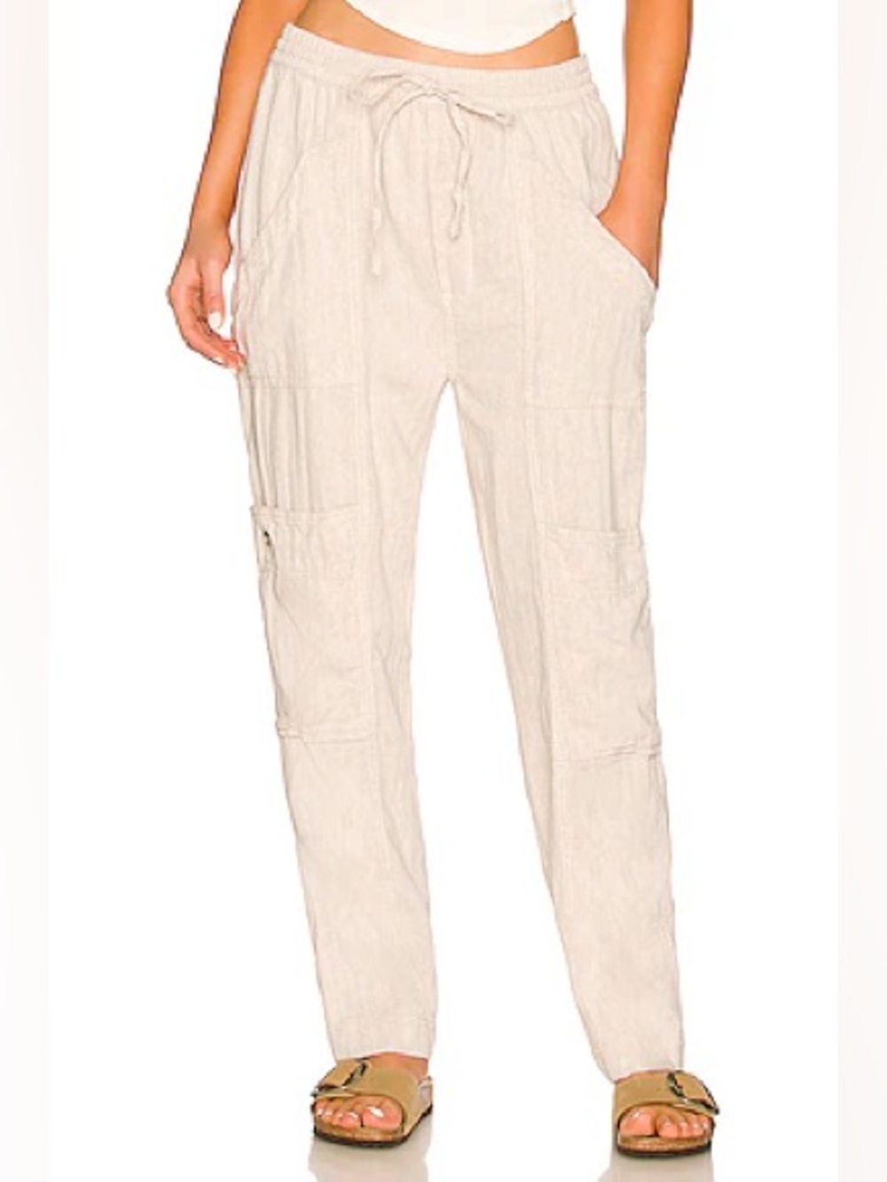 Free People Feelin Good Utility Pant in Natural